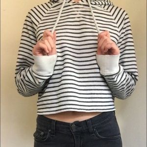 striped cropped hoodie